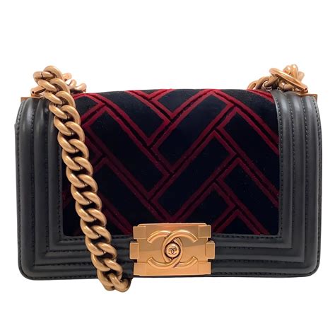 chanel black velvet boy bag|where to buy Chanel 22.